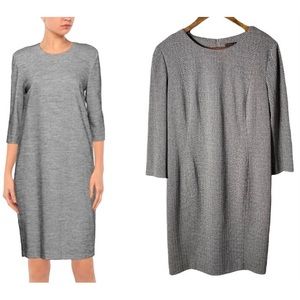 Peserico Chevron Houndstooth Gray Dress